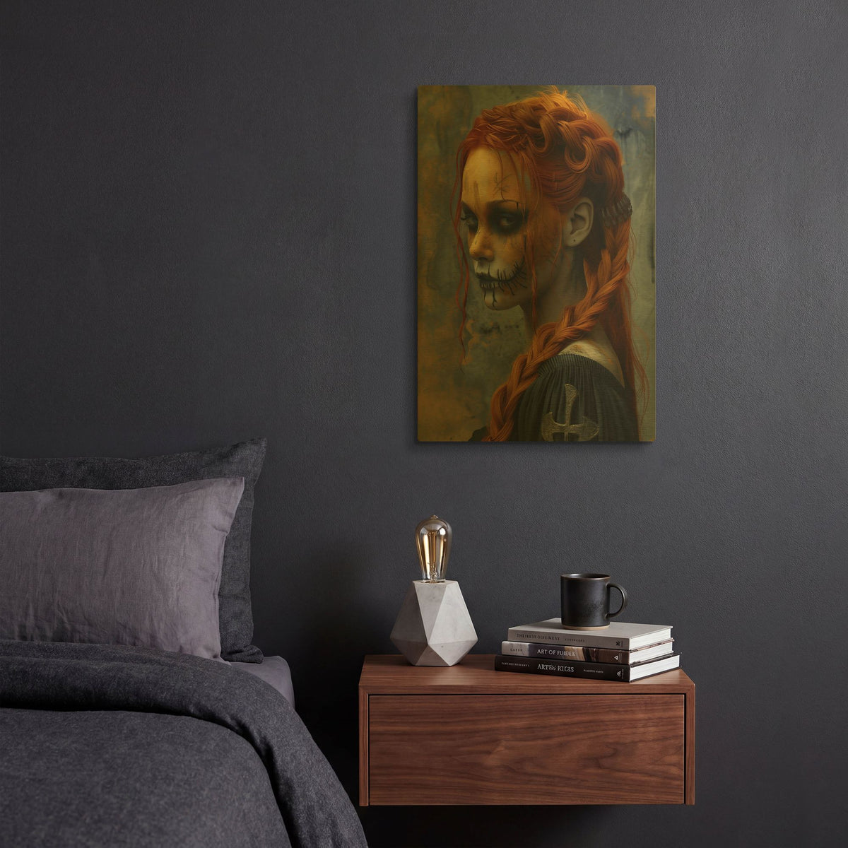 'Ode to the Haunted' By r3darch0n Gold Metal Wall Art