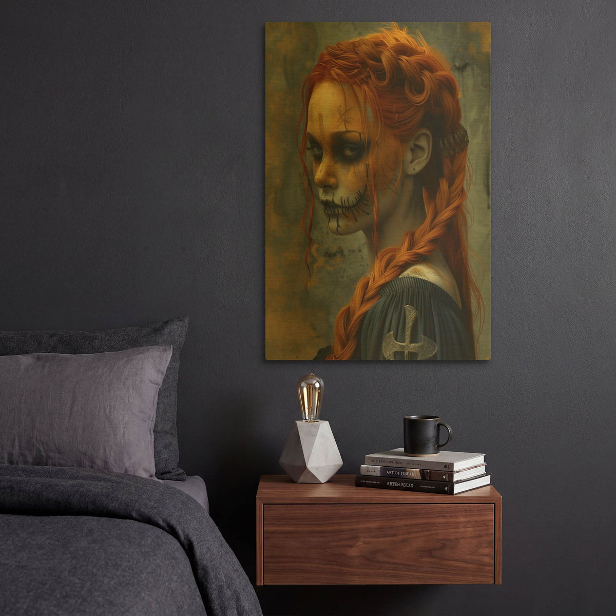 'Ode to the Haunted' By r3darch0n Gold Metal Wall Art