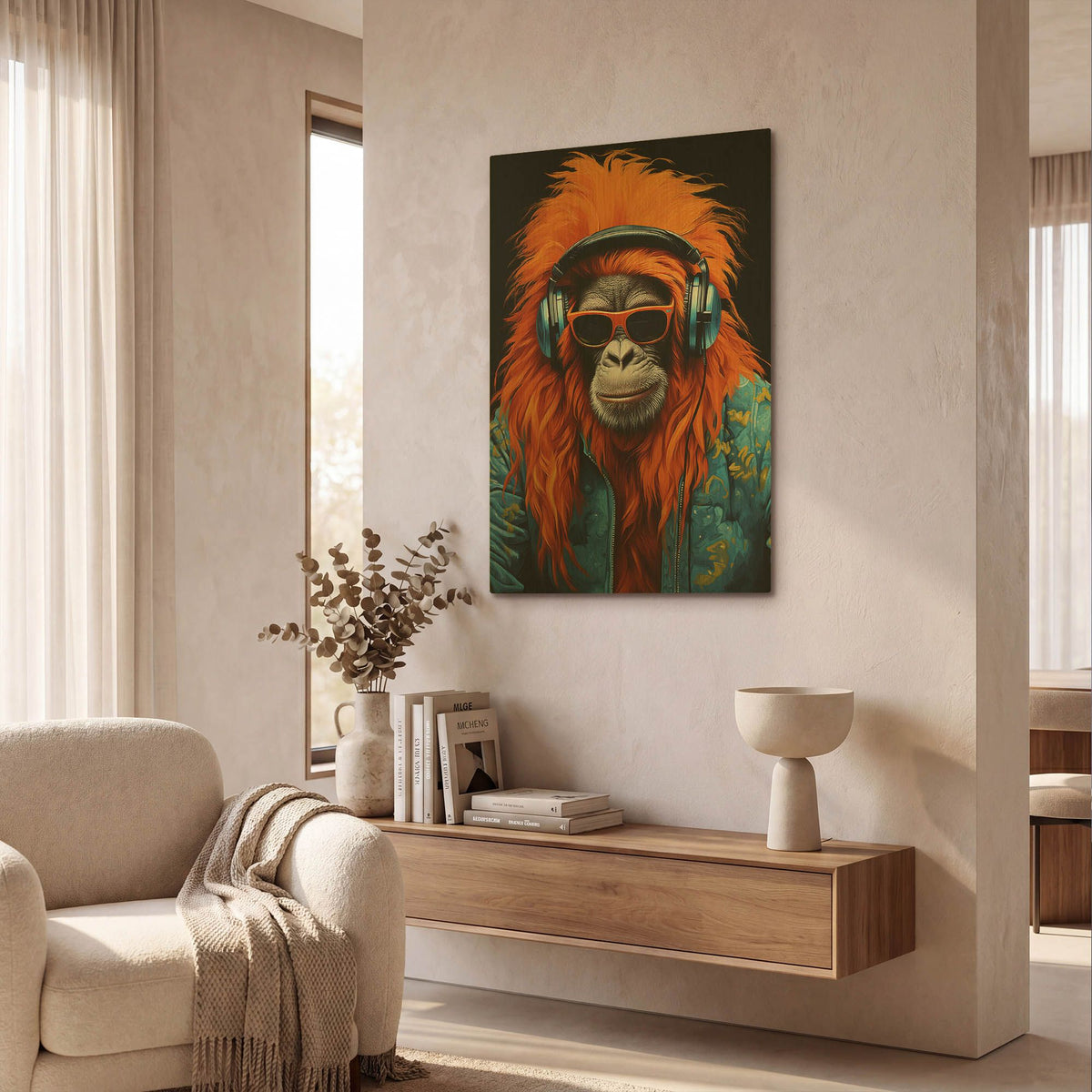 'Orangutangs Overture' By r3darch0n Gold Metal Wall Art