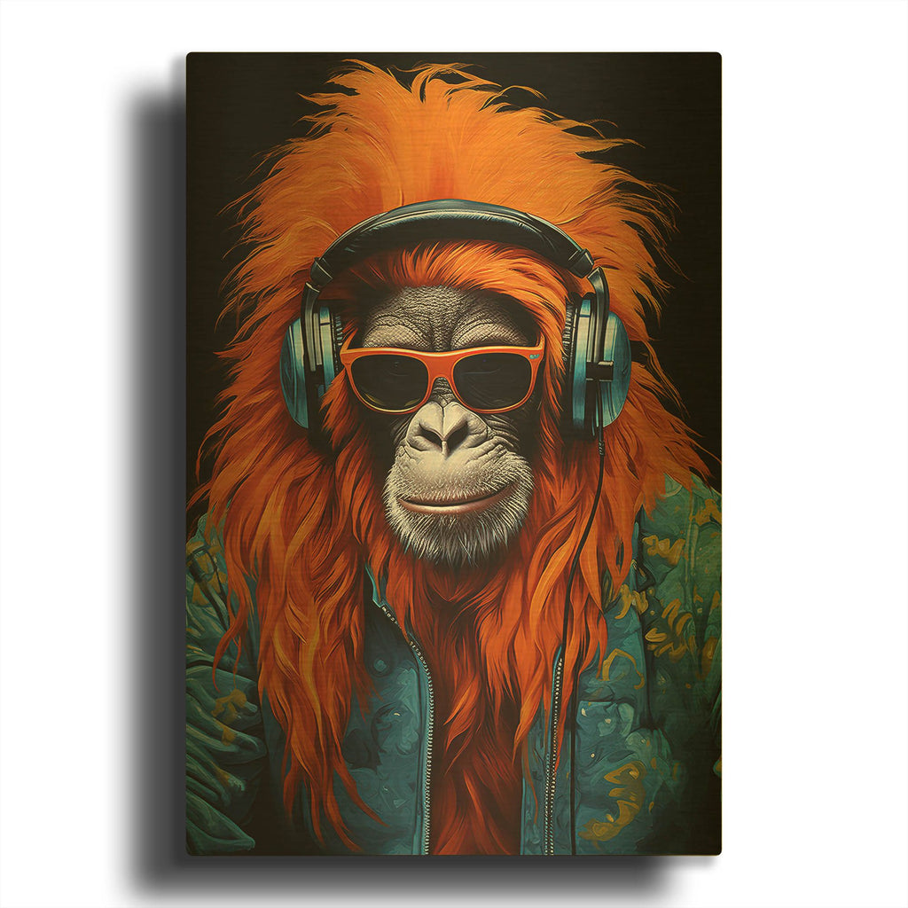 'Orangutangs Overture' By r3darch0n Gold Metal Wall Art