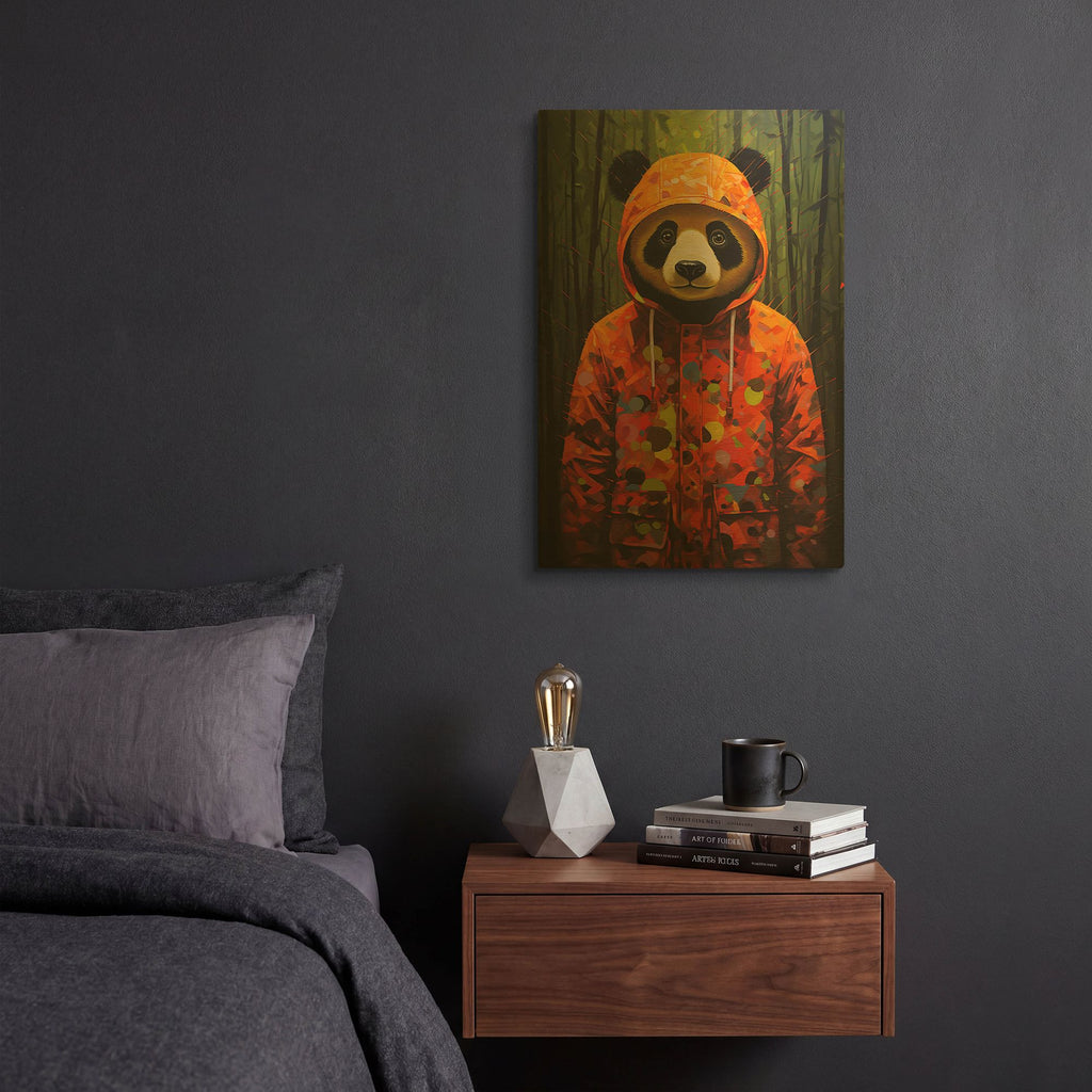 'Panda Hoodie' By r3darch0n Gold Metal Wall Art