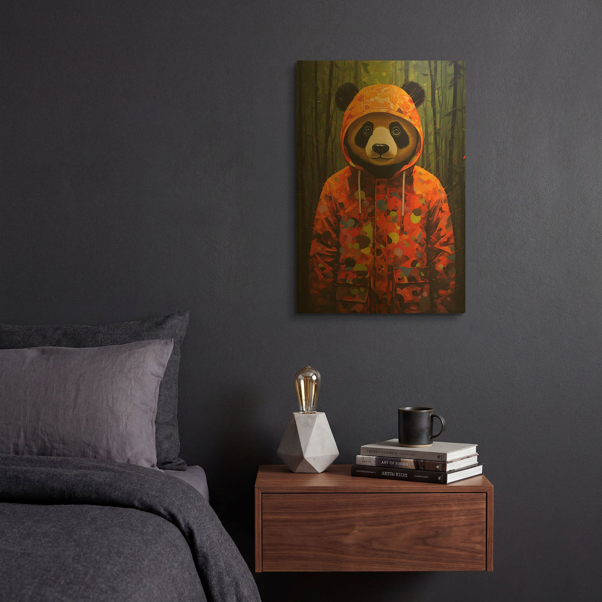 'Panda Hoodie' By r3darch0n Gold Metal Wall Art