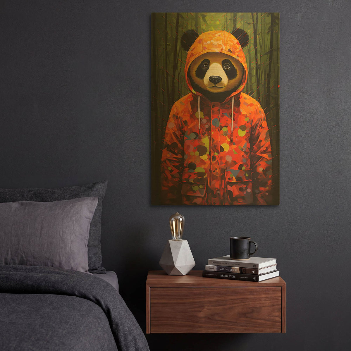'Panda Hoodie' By r3darch0n Gold Metal Wall Art