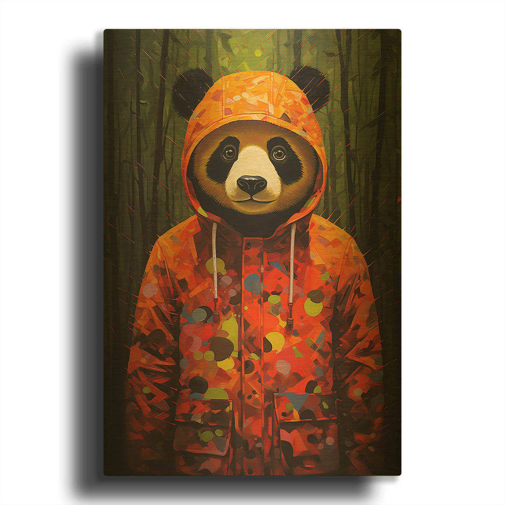 'Panda Hoodie' By r3darch0n Gold Metal Wall Art