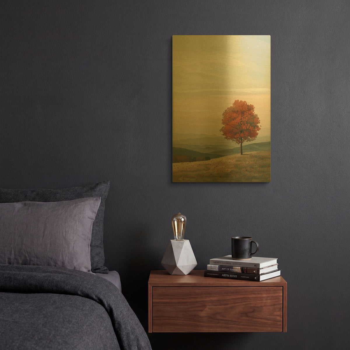 'Peace in Autumn' By r3darch0n Gold Metal Wall Art
