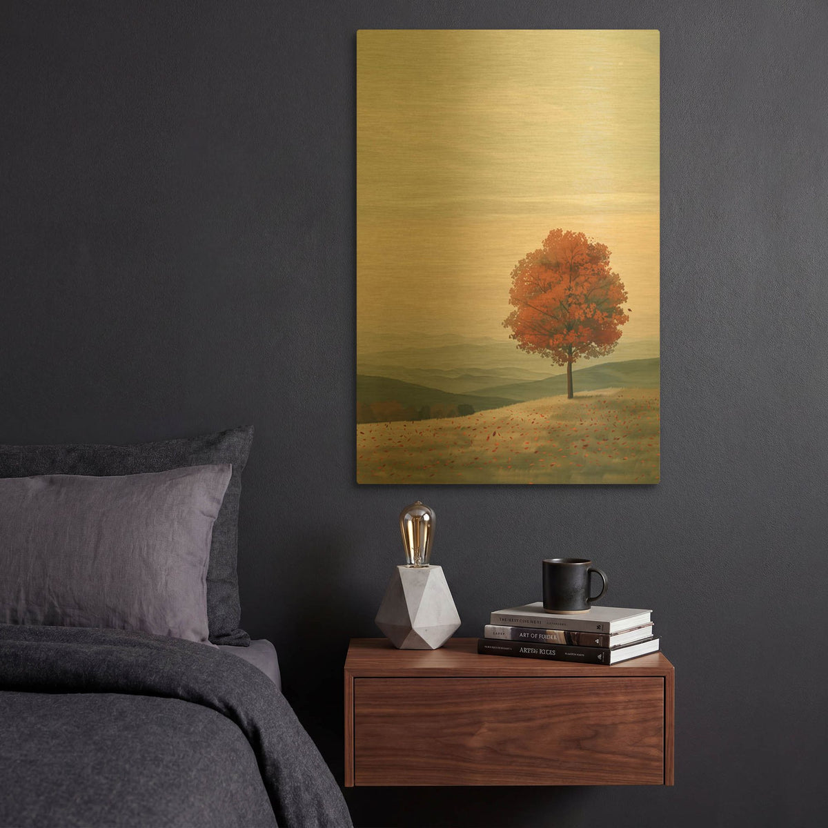 'Peace in Autumn' By r3darch0n Gold Metal Wall Art