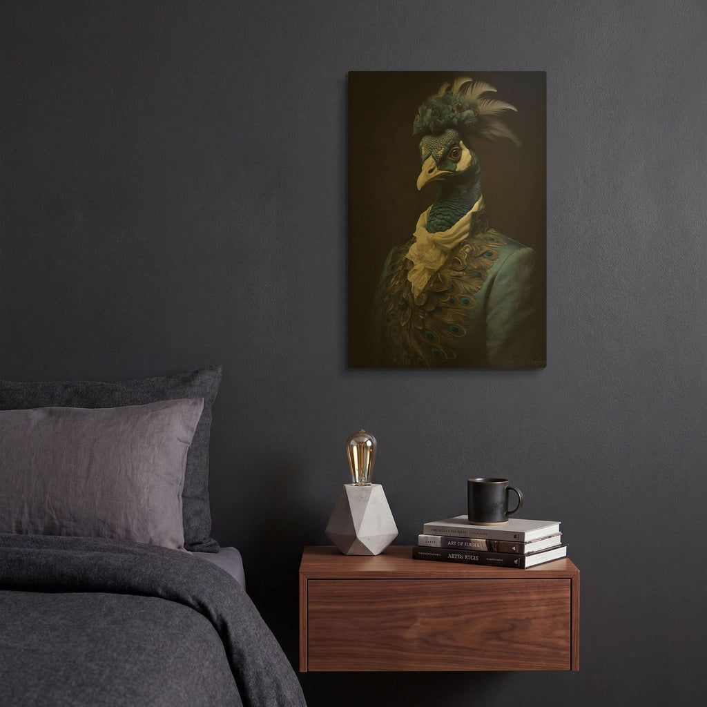 'Peacock Regalia' By r3darch0n Gold Metal Wall Art