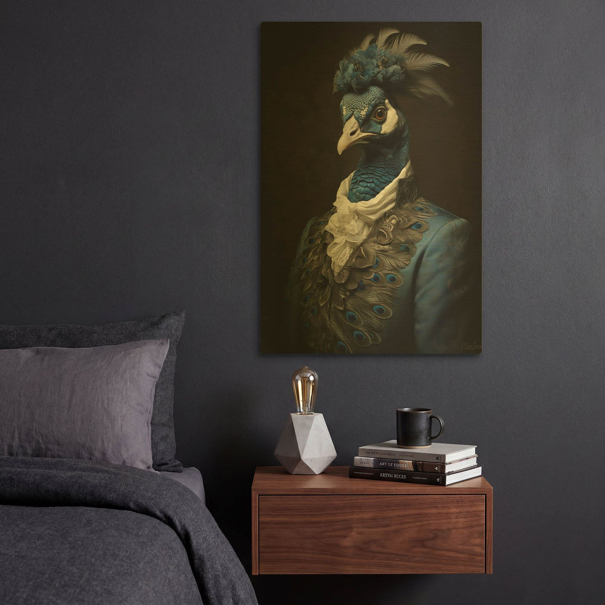'Peacock Regalia' By r3darch0n Gold Metal Wall Art