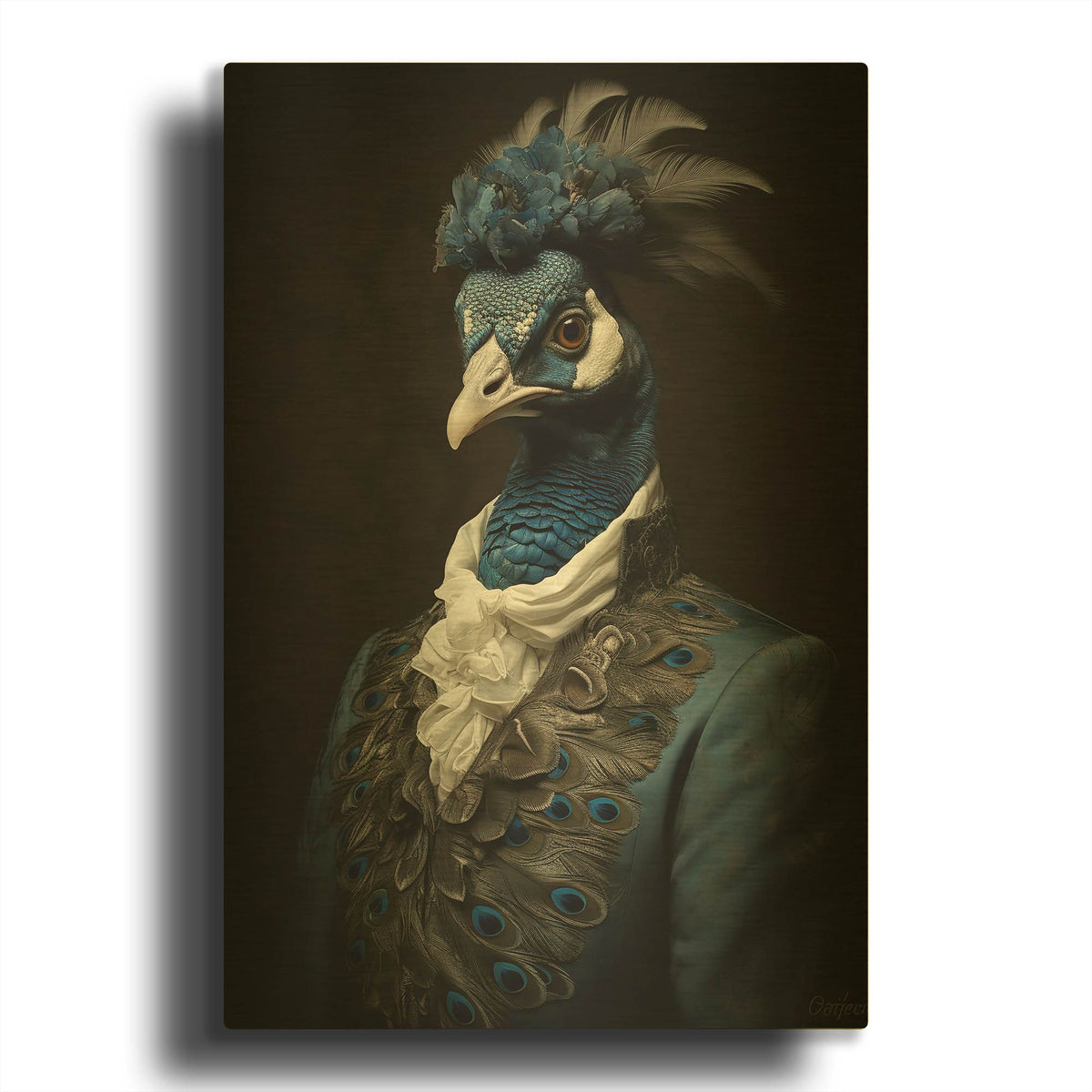 'Peacock Regalia' By r3darch0n Gold Metal Wall Art