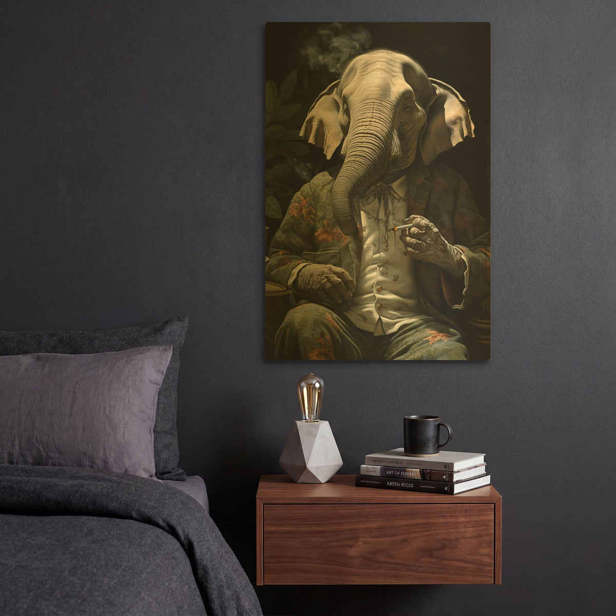 'Philosophers Repose' By r3darch0n Gold Metal Wall Art