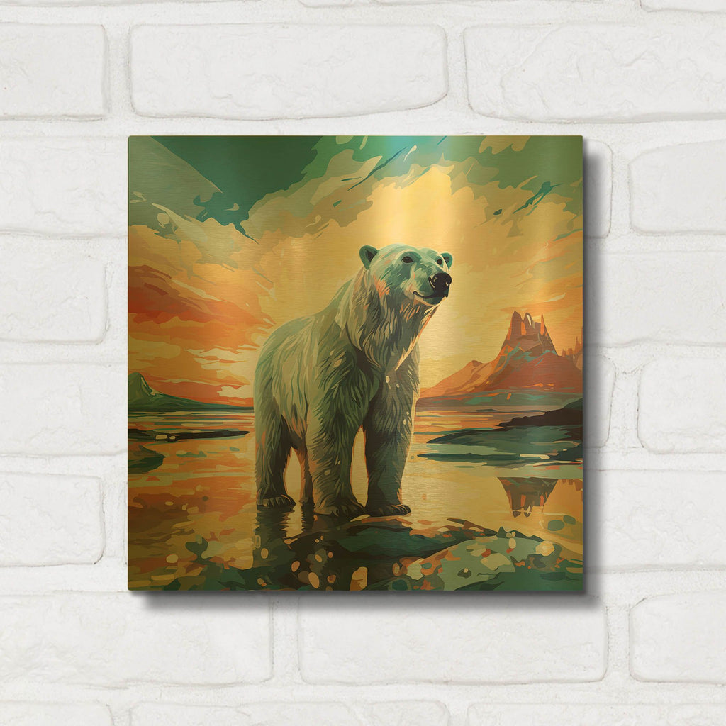 'Polar Bear' By r3darch0n Gold Metal Wall Art