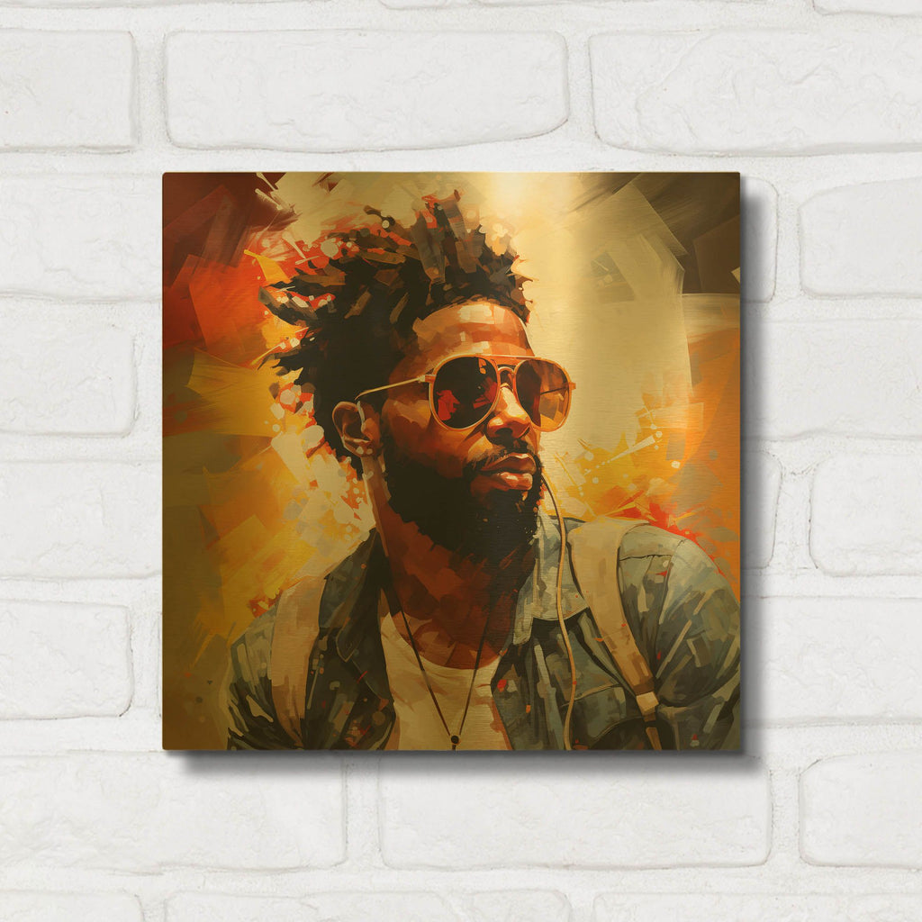 'Portrait On The Go' By r3darch0n Gold Metal Wall Art