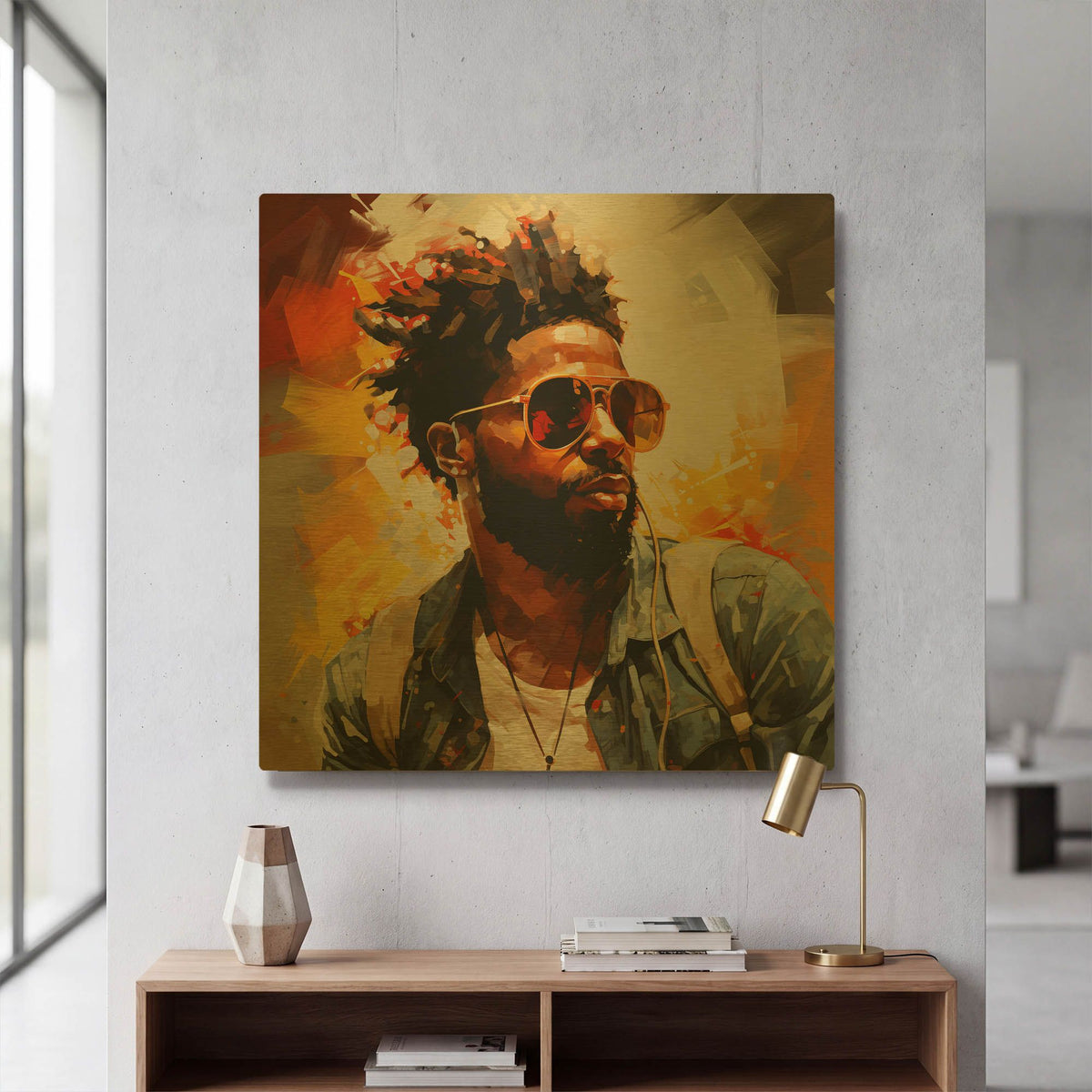 'Portrait On The Go' By r3darch0n Gold Metal Wall Art