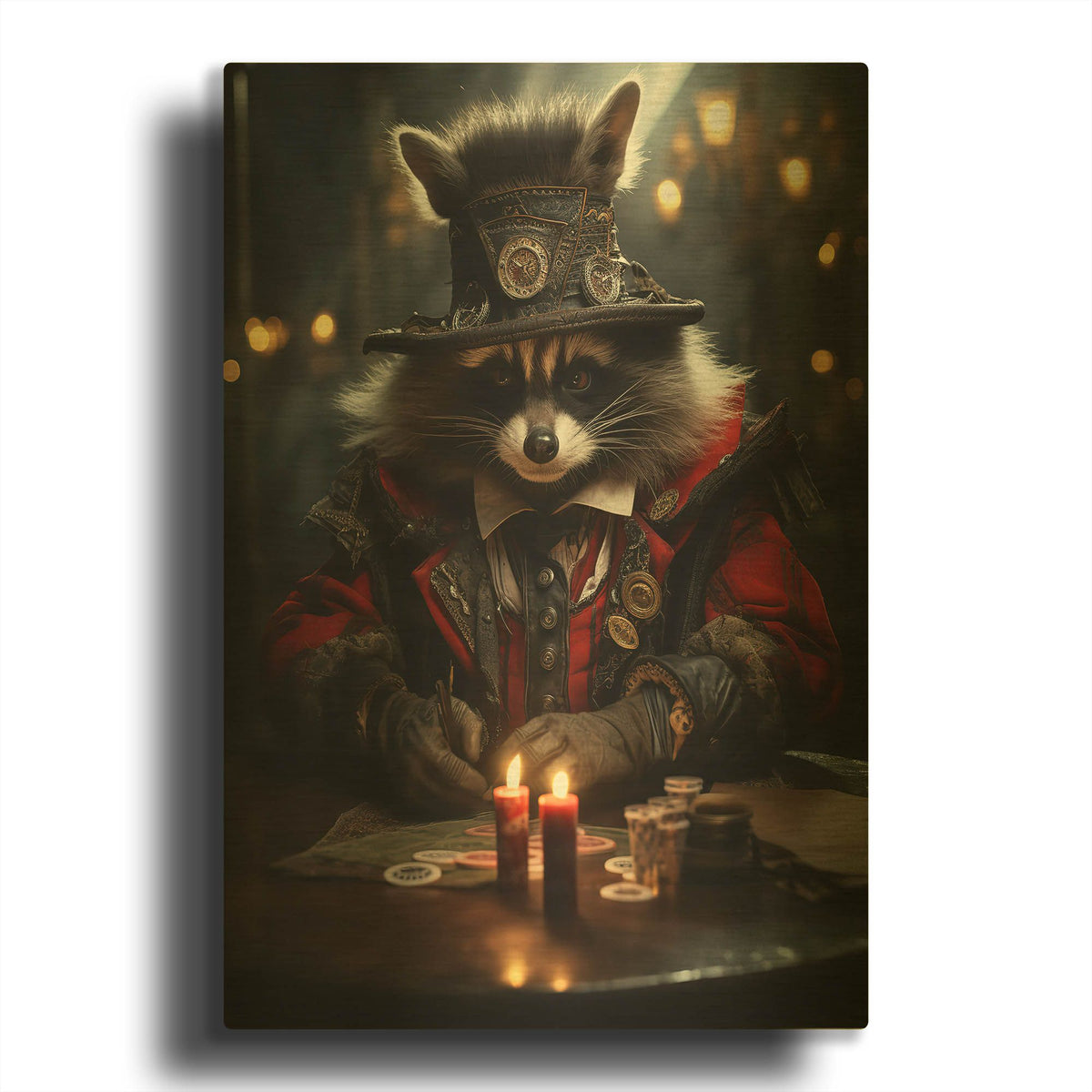 'Raccoons Gambit' By r3darch0n Gold Metal Wall Art