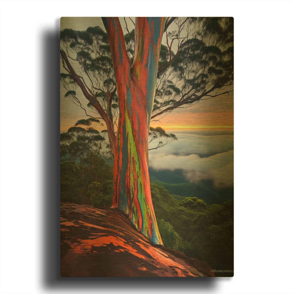 'Rainbow Eucalyptus 1' By r3darch0n Gold Metal Wall Art