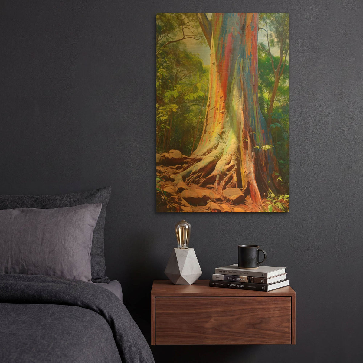 'Rainbow Eucalyptus 2' By r3darch0n Gold Metal Wall Art