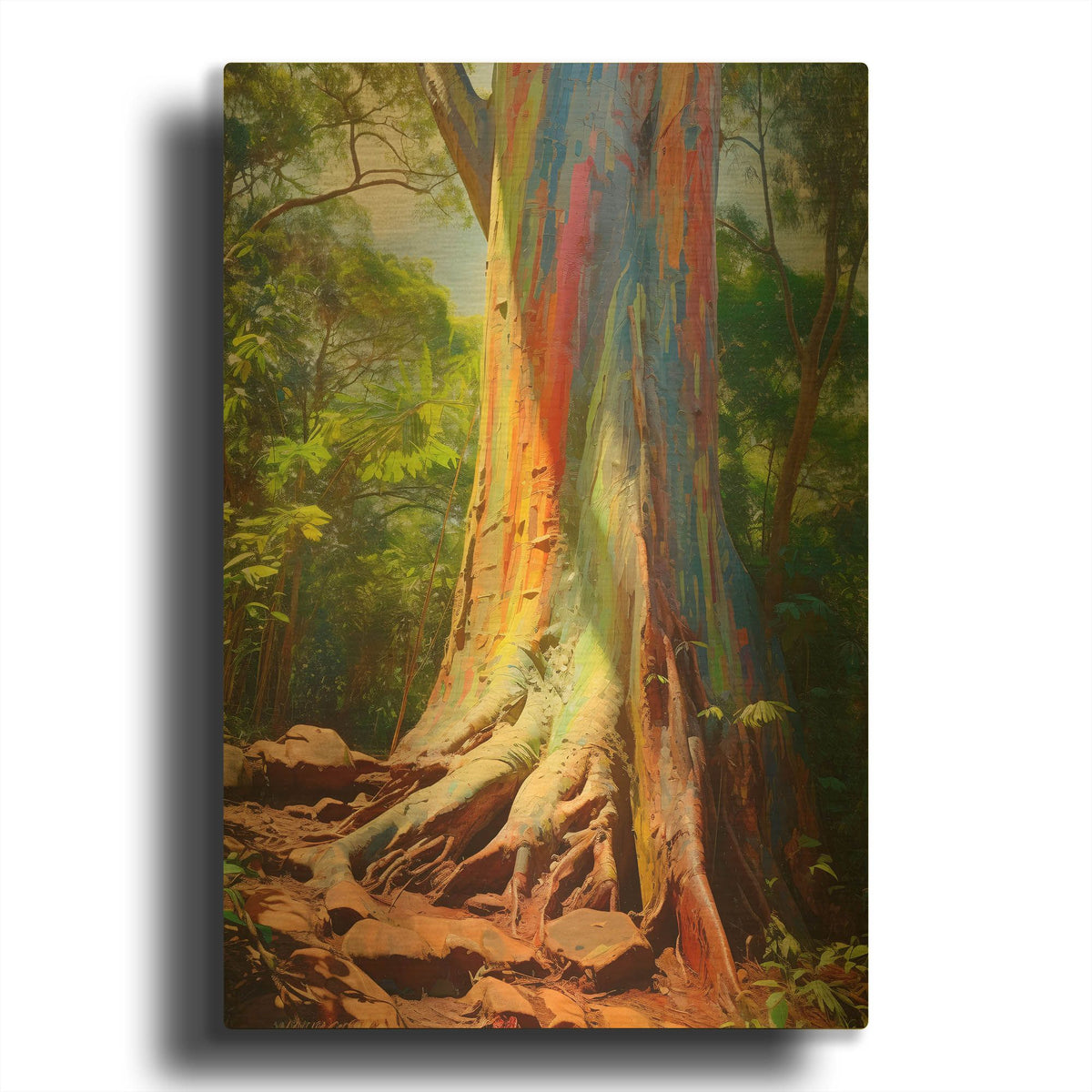 'Rainbow Eucalyptus 2' By r3darch0n Gold Metal Wall Art