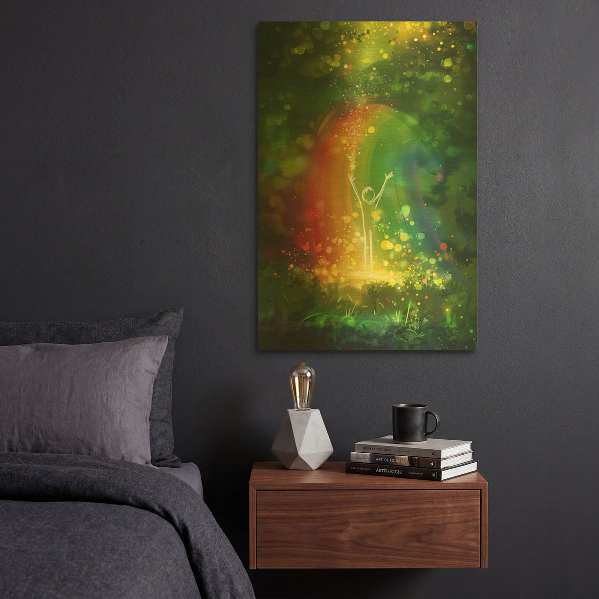 'Rainbow' By r3darch0n Gold Metal Wall Art