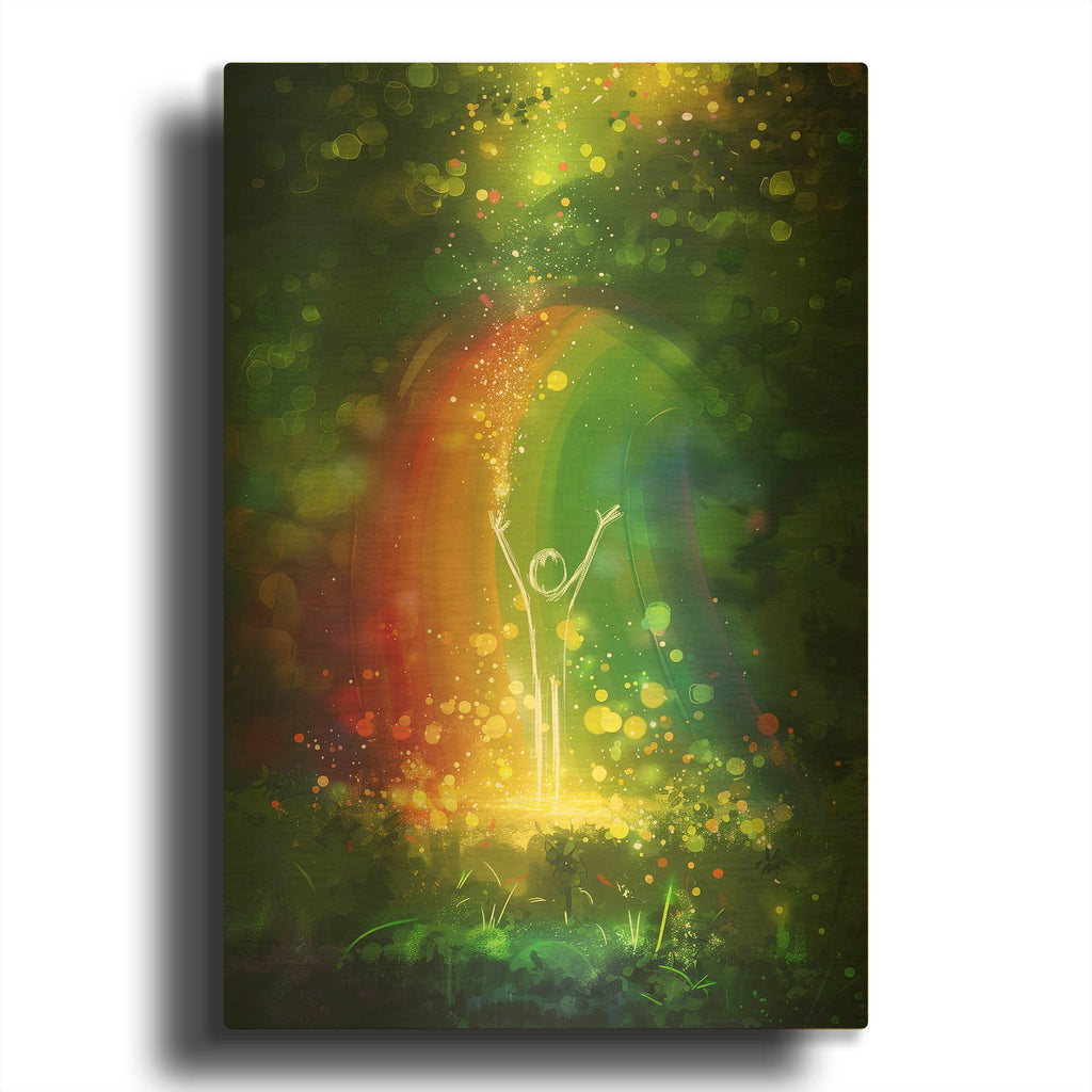 'Rainbow' By r3darch0n Gold Metal Wall Art