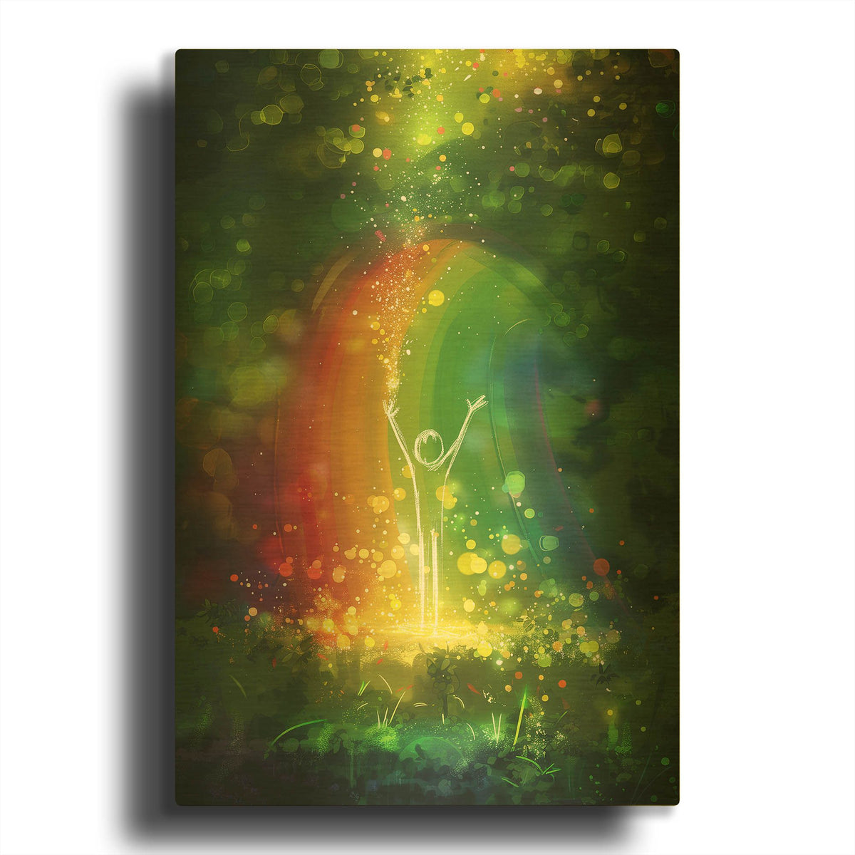 'Rainbow' By r3darch0n Gold Metal Wall Art