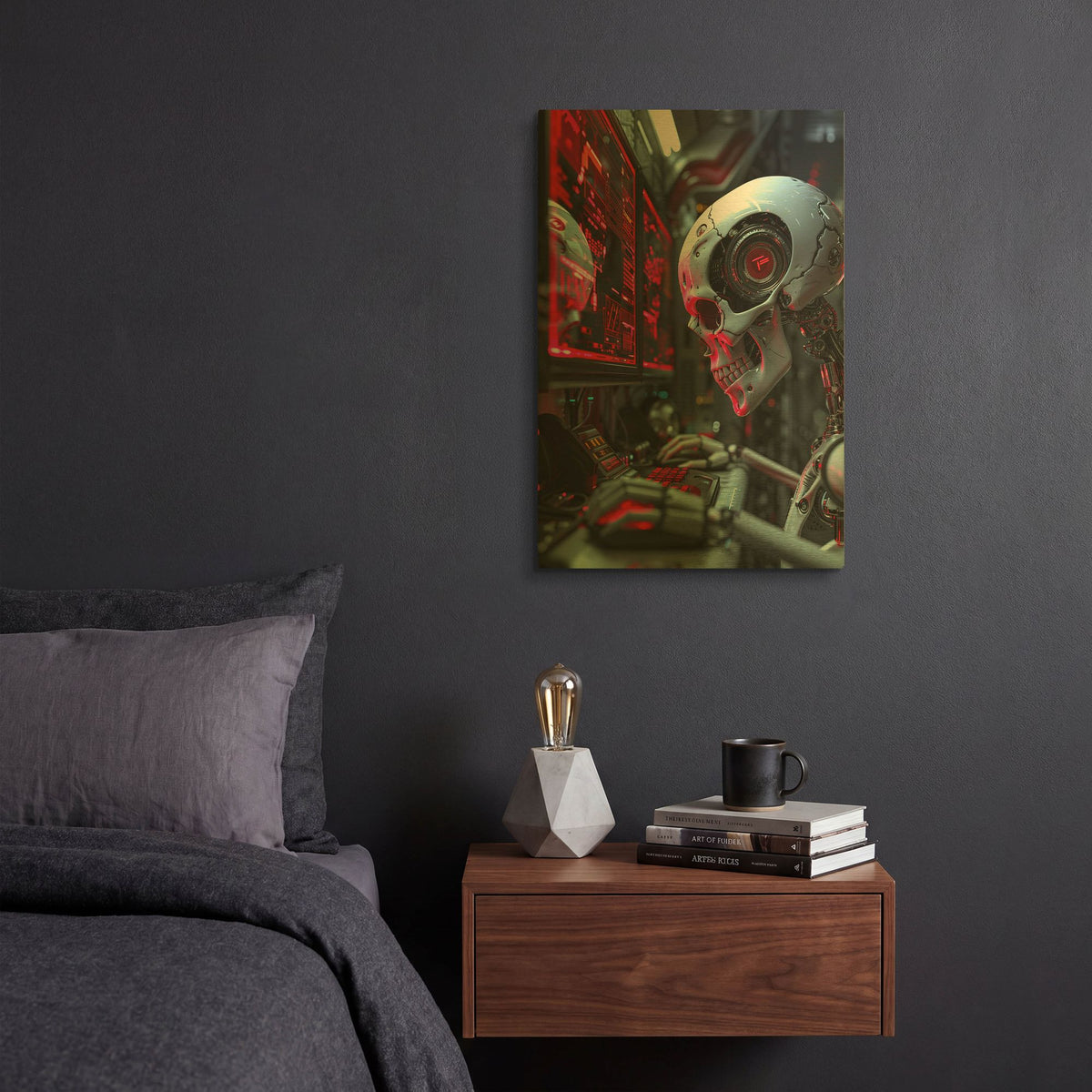 'Red Ghost Awakening' By r3darch0n Gold Metal Wall Art