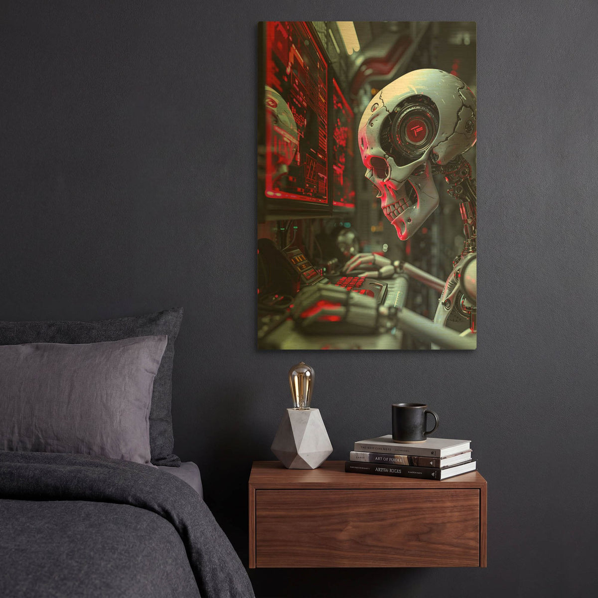 'Red Ghost Awakening' By r3darch0n Gold Metal Wall Art