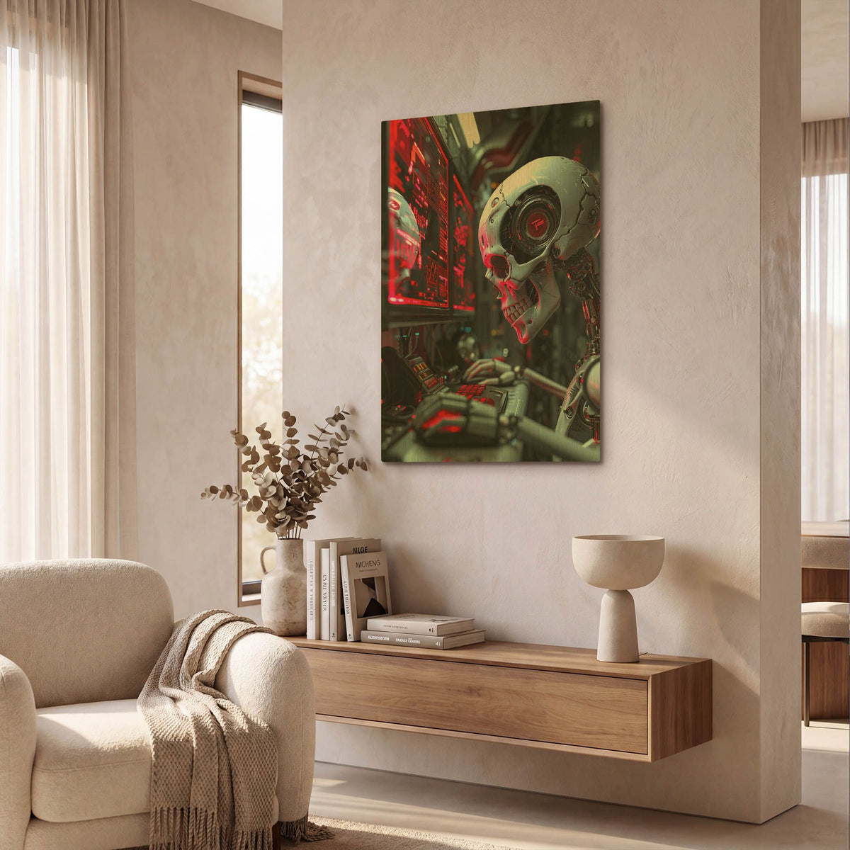 'Red Ghost Awakening' By r3darch0n Gold Metal Wall Art