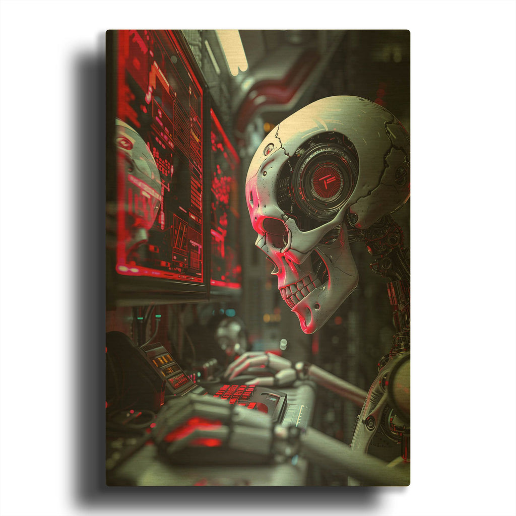 'Red Ghost Awakening' By r3darch0n Gold Metal Wall Art