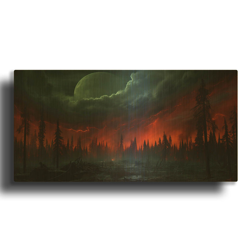 'Red Storm' By r3darch0n Gold Metal Wall Art