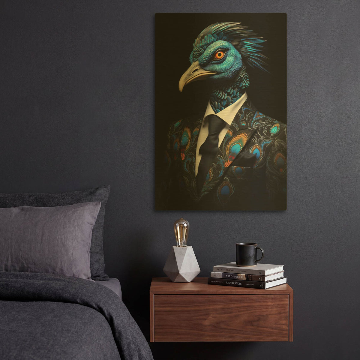 'Sartorial Peacock' By r3darch0n Gold Metal Wall Art