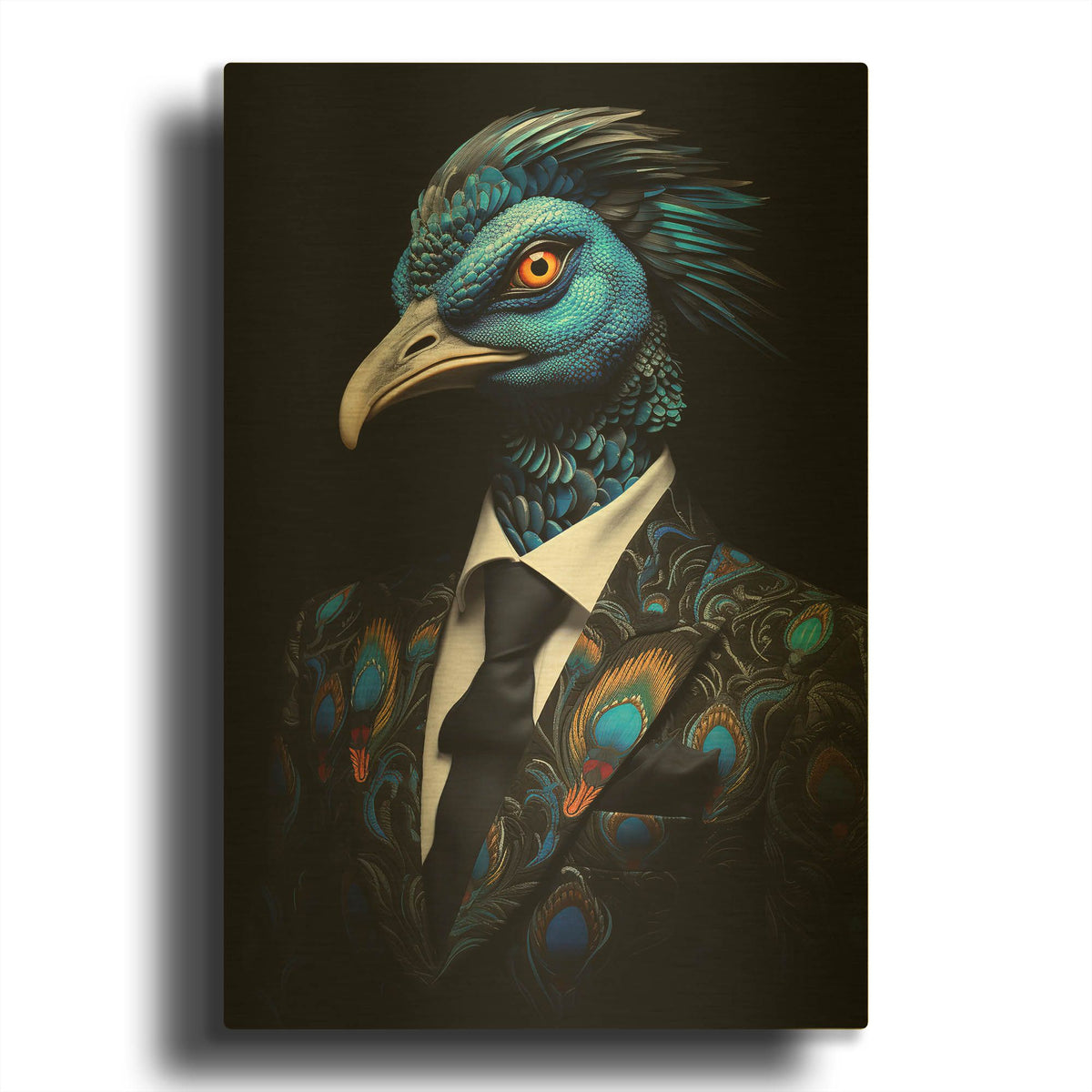 'Sartorial Peacock' By r3darch0n Gold Metal Wall Art