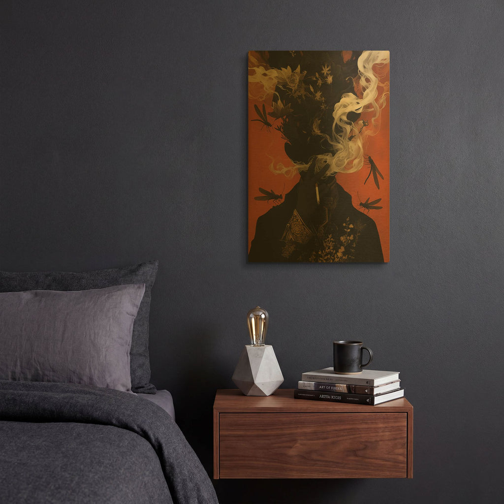 'Smoke and Shadow' By r3darch0n Gold Metal Wall Art