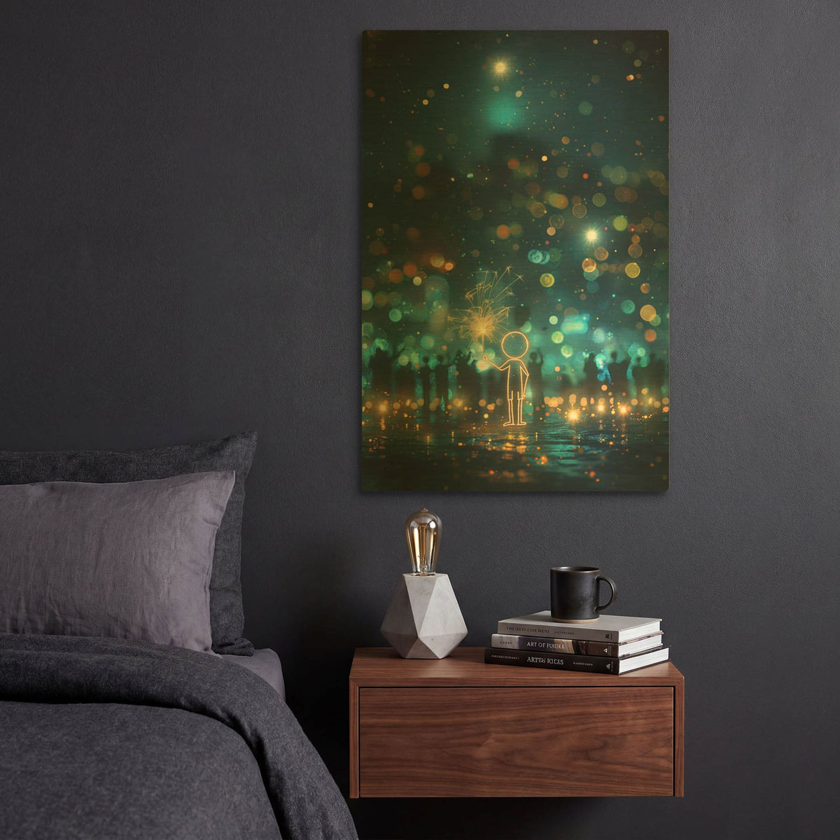 'Sparkler' By r3darch0n Gold Metal Wall Art