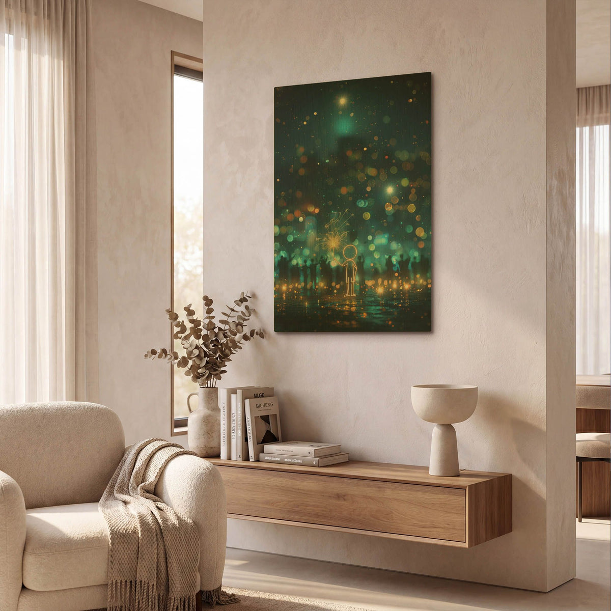 'Sparkler' By r3darch0n Gold Metal Wall Art