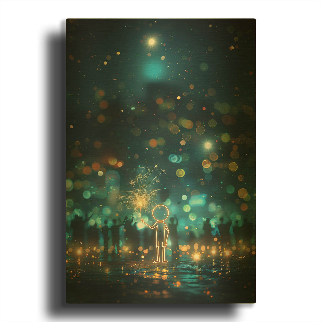 'Sparkler' By r3darch0n Gold Metal Wall Art