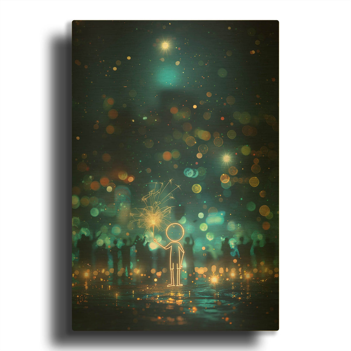 'Sparkler' By r3darch0n Gold Metal Wall Art