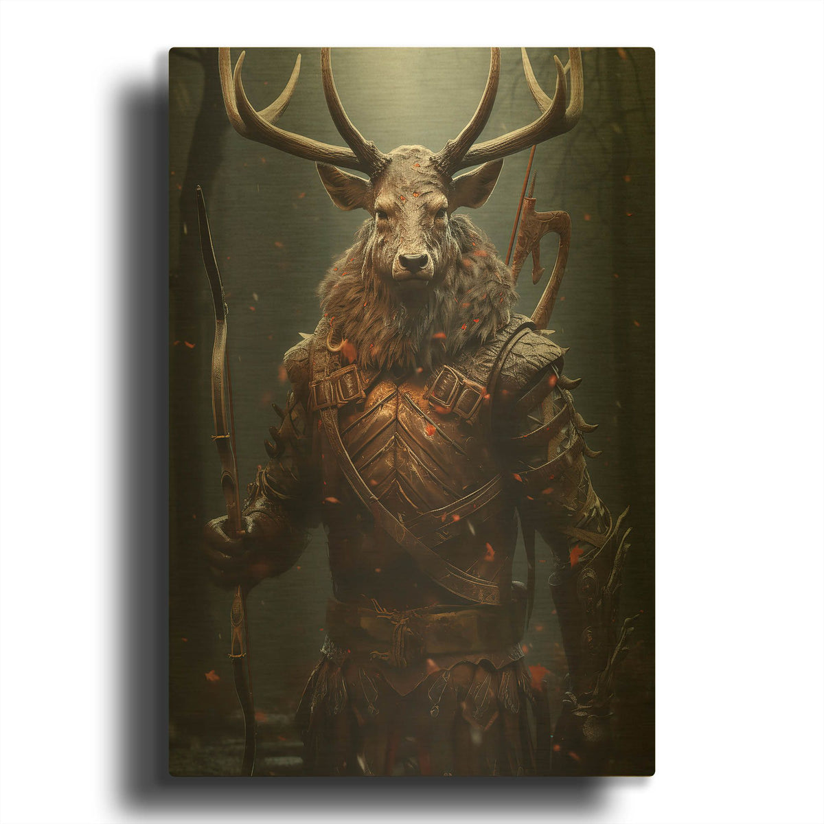 'Stags Silent Watch' By r3darch0n Gold Metal Wall Art