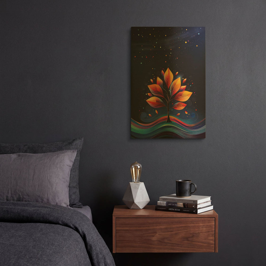 'Starry Autumn' By r3darch0n Gold Metal Wall Art