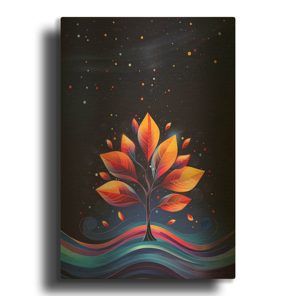 'Starry Autumn' By r3darch0n Gold Metal Wall Art
