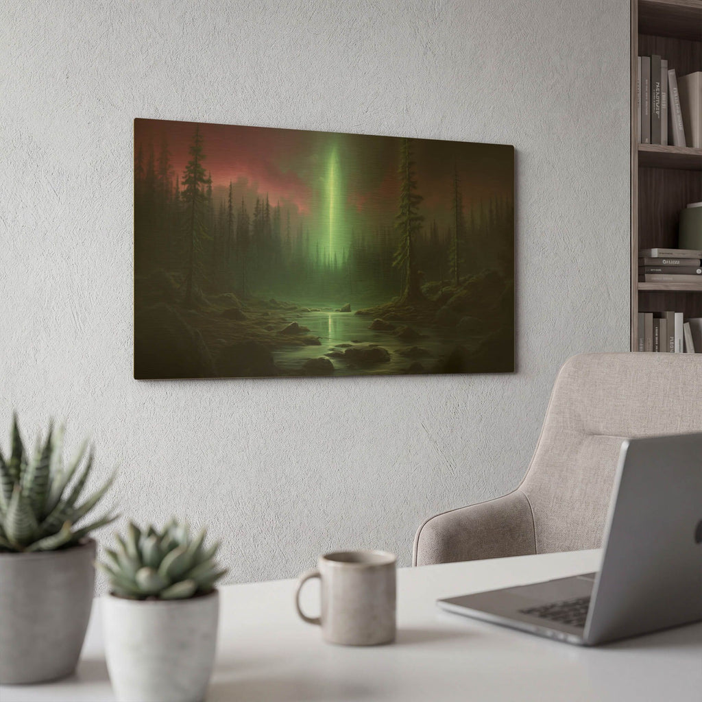 'Strange Light Pillar' By r3darch0n Gold Metal Wall Art