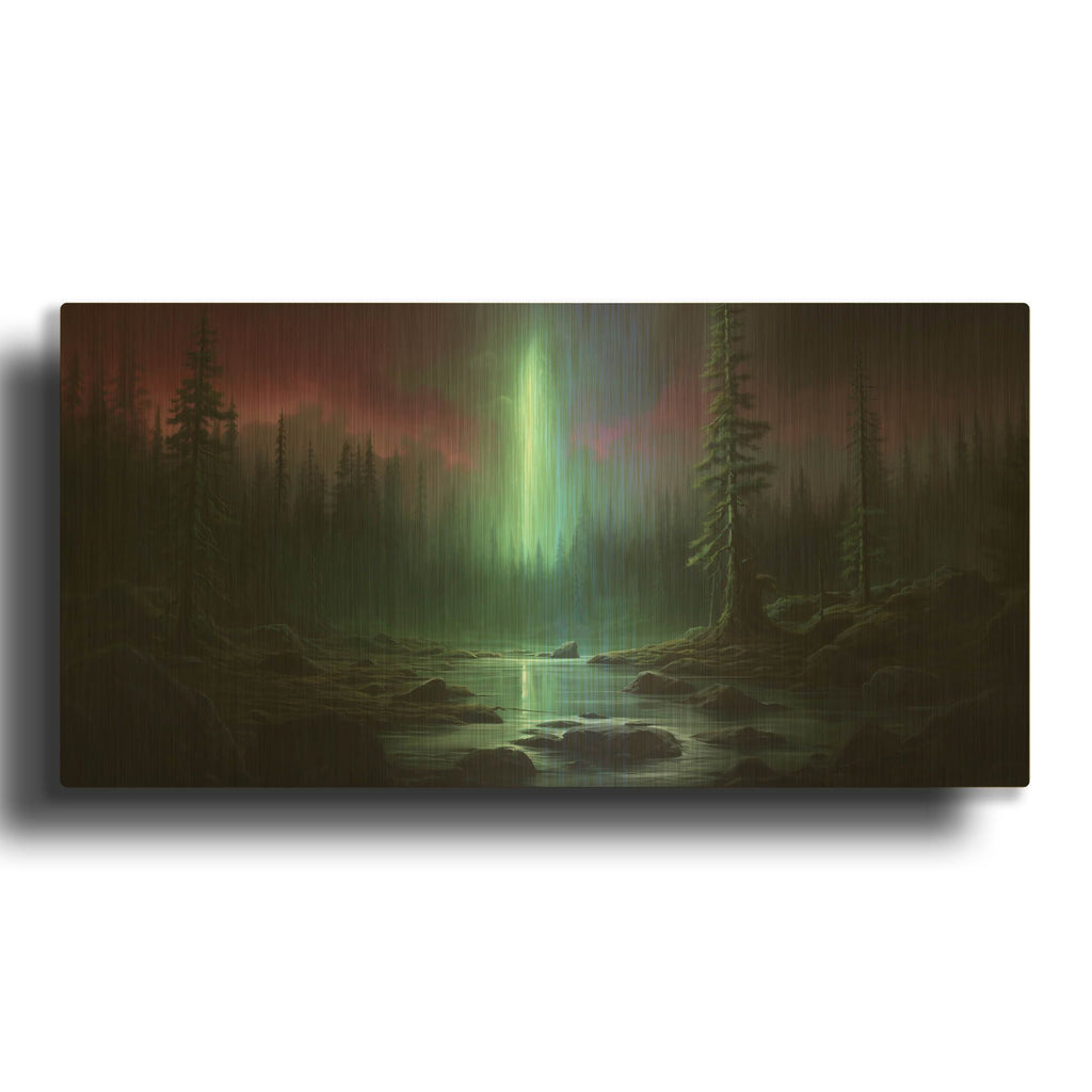 'Strange Light Pillar' By r3darch0n Gold Metal Wall Art