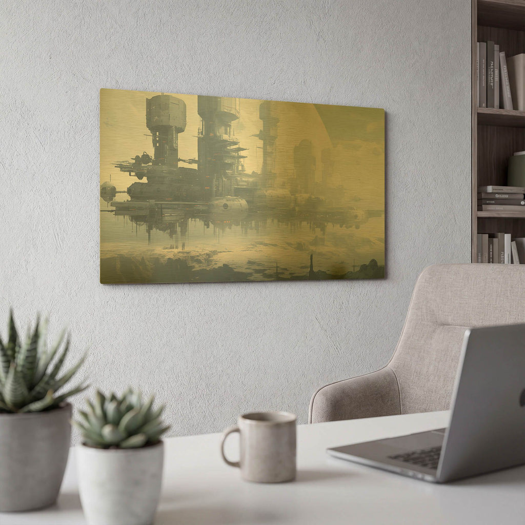 'Stratospheric Vessel' By r3darch0n Gold Metal Wall Art