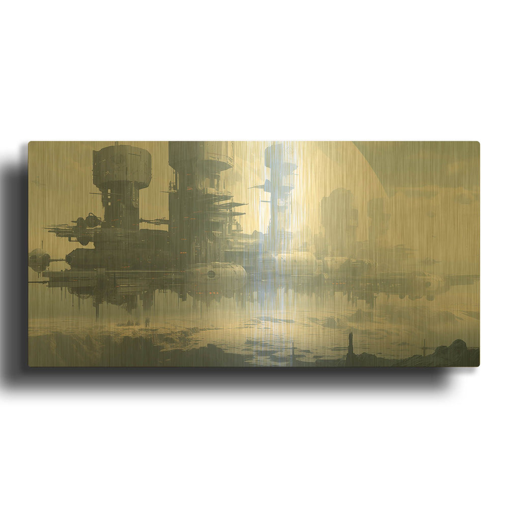 'Stratospheric Vessel' By r3darch0n Gold Metal Wall Art