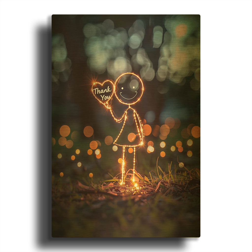 'Thank You' By r3darch0n Gold Metal Wall Art