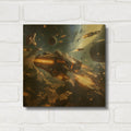 'The Chase' By r3darch0n Gold Metal Wall Art