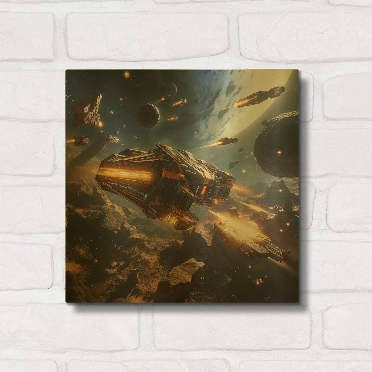'The Chase' By r3darch0n Gold Metal Wall Art