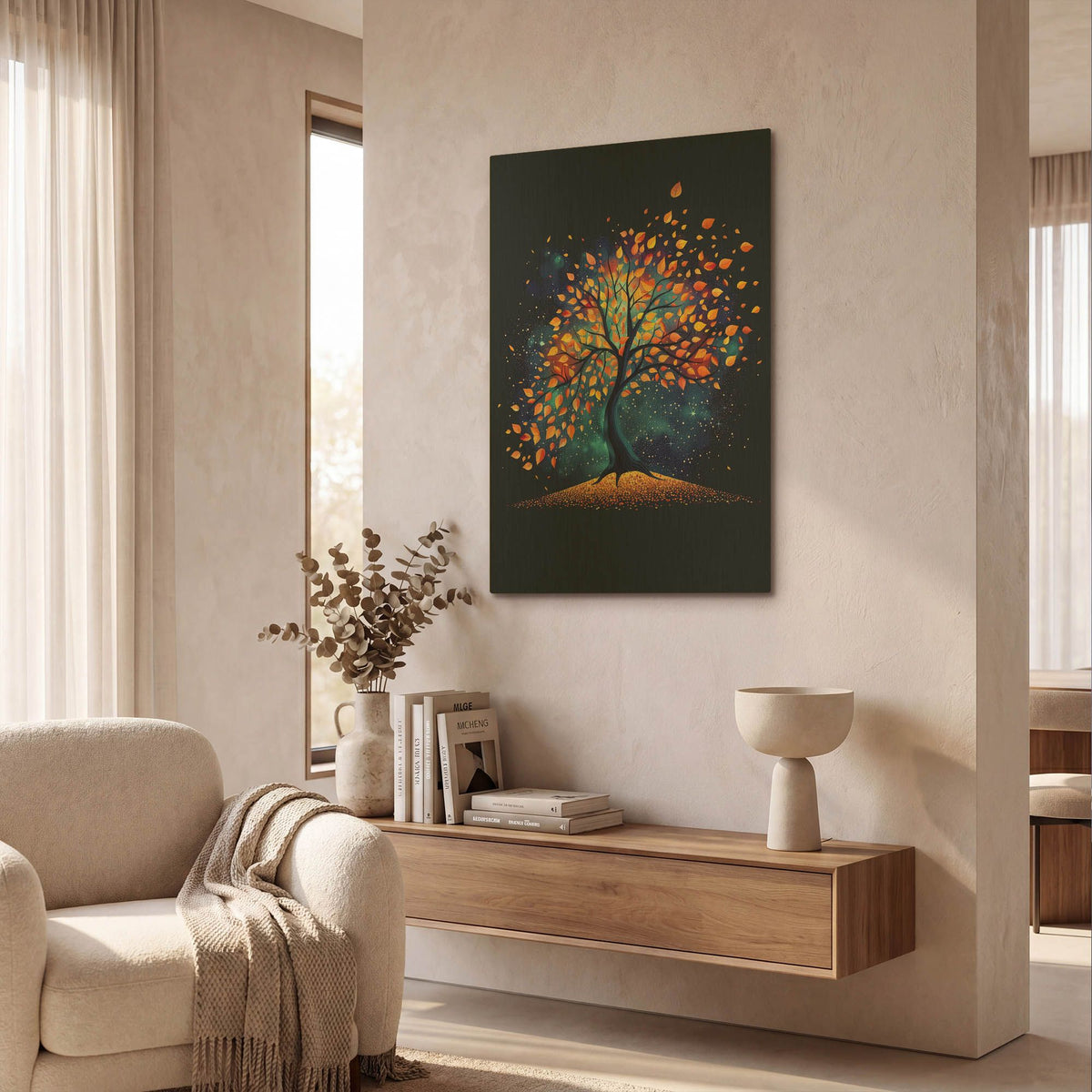 'The Midnight Tree' By r3darch0n Gold Metal Wall Art