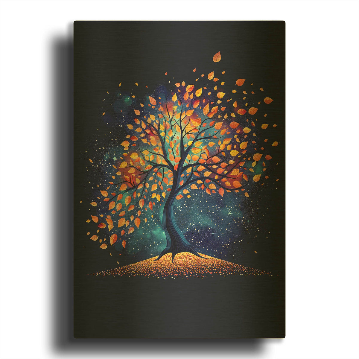'The Midnight Tree' By r3darch0n Gold Metal Wall Art