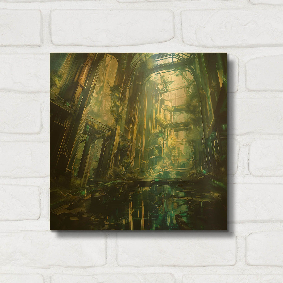 'The Overgrown Metropolis' By r3darch0n Gold Metal Wall Art
