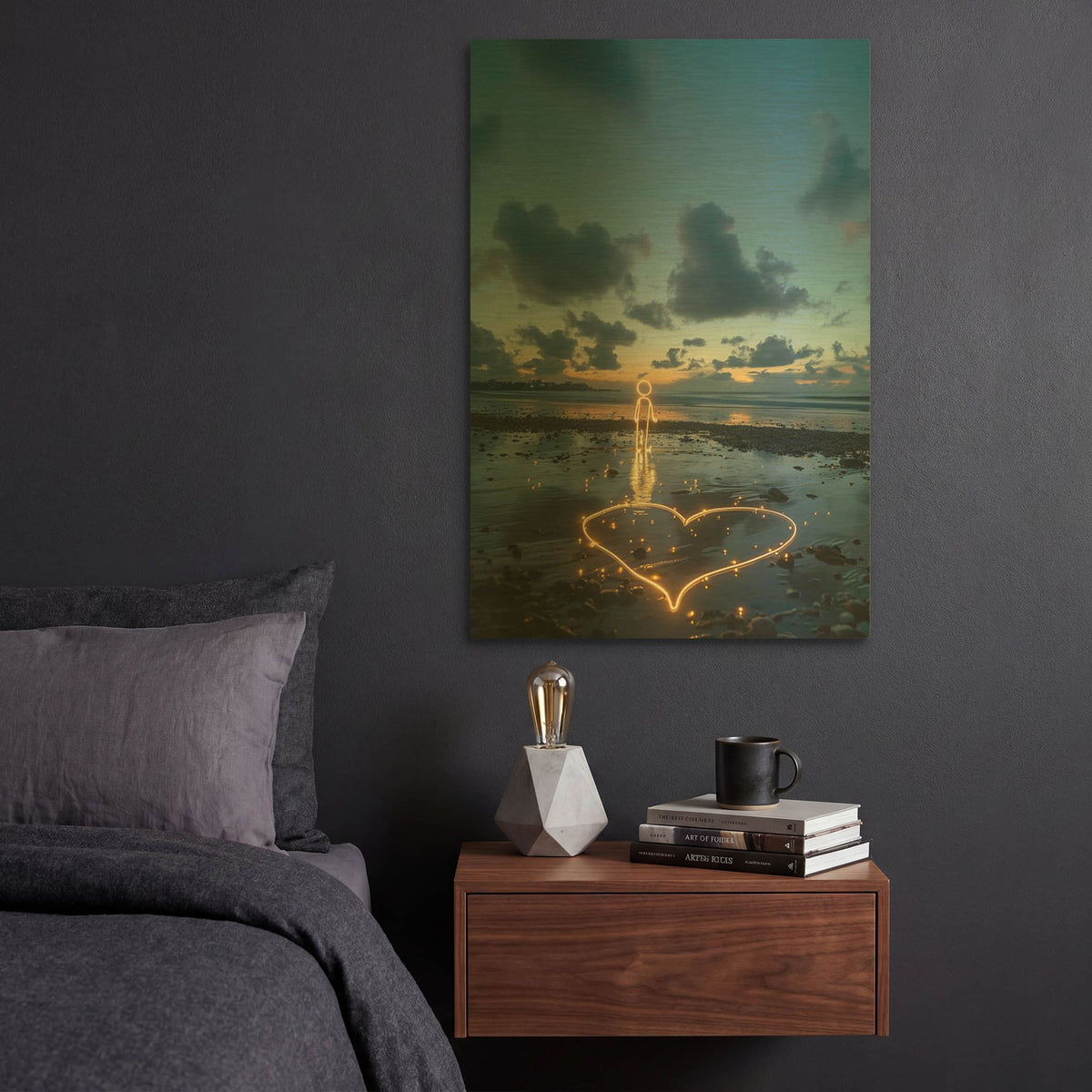 'Thinking of You' By r3darch0n Gold Metal Wall Art